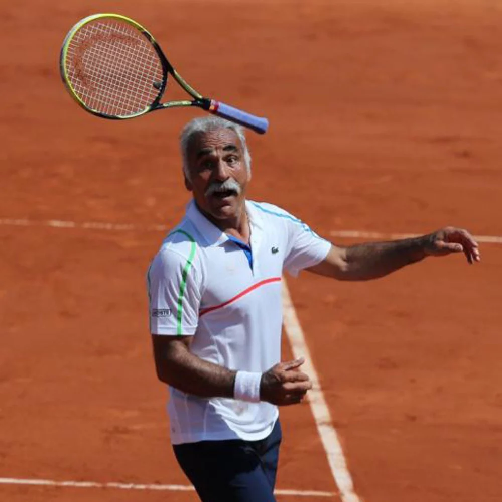 Mansour Bahrami - tennisman en plein match